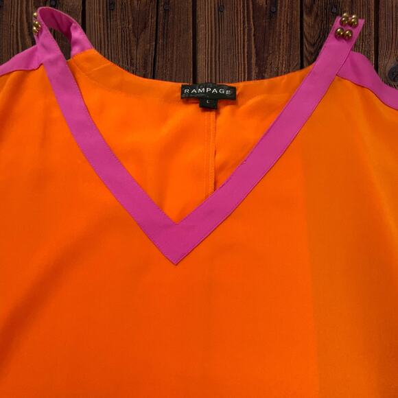Orange & Pink Rampage Top - Size Large - Picture 3 of 6